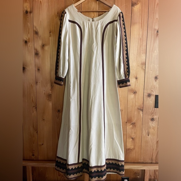 Vintage Dresses & Skirts - Josefa Designer Vintage Boho Kaftan Dress Robe Couture iconic mexico art to wear
